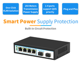 4 Port Extender Poe Switch Power 60W Gigabit 1 In 4 Out